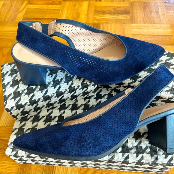 Block Heel Dark Blue Suede - Picture 5 of 8